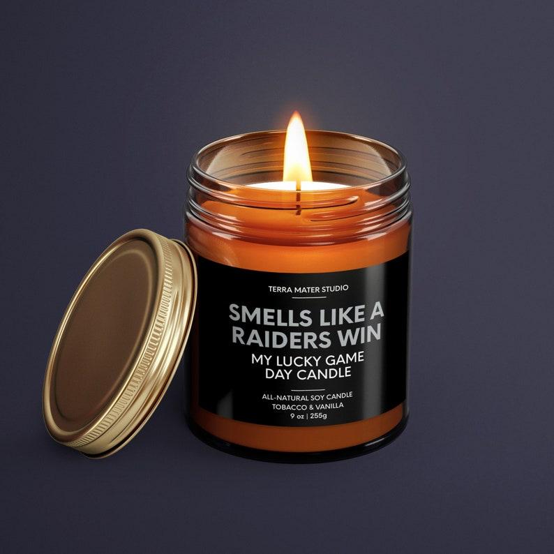 Smells Like A Raiders Win Candle | Lucky Game Day Candle | Soy Candle | Raiders Fan Gift | Sports Gift | Las Vegas Game Day Decor