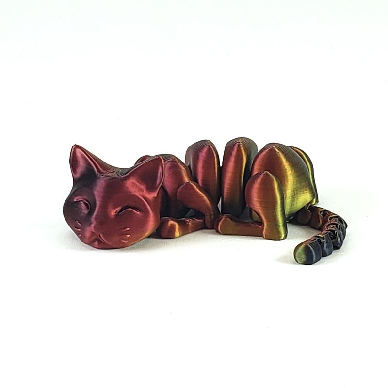 3D Printed Articulating Lazy Cat - Home Decor Ornaments