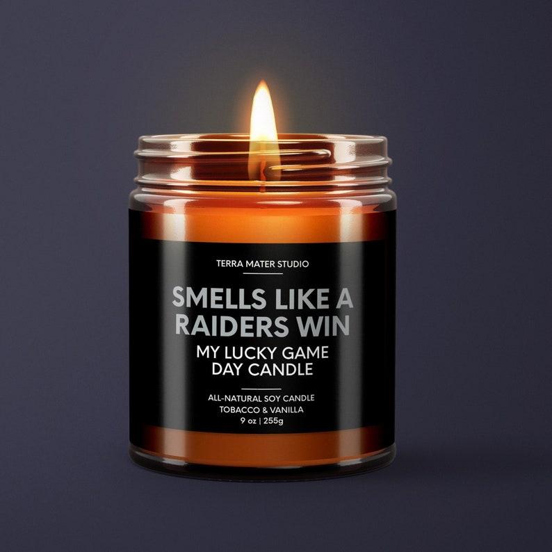 Smells Like A Raiders Win Candle | Lucky Game Day Candle | Soy Candle | Raiders Fan Gift | Sports Gift | Las Vegas Game Day Decor