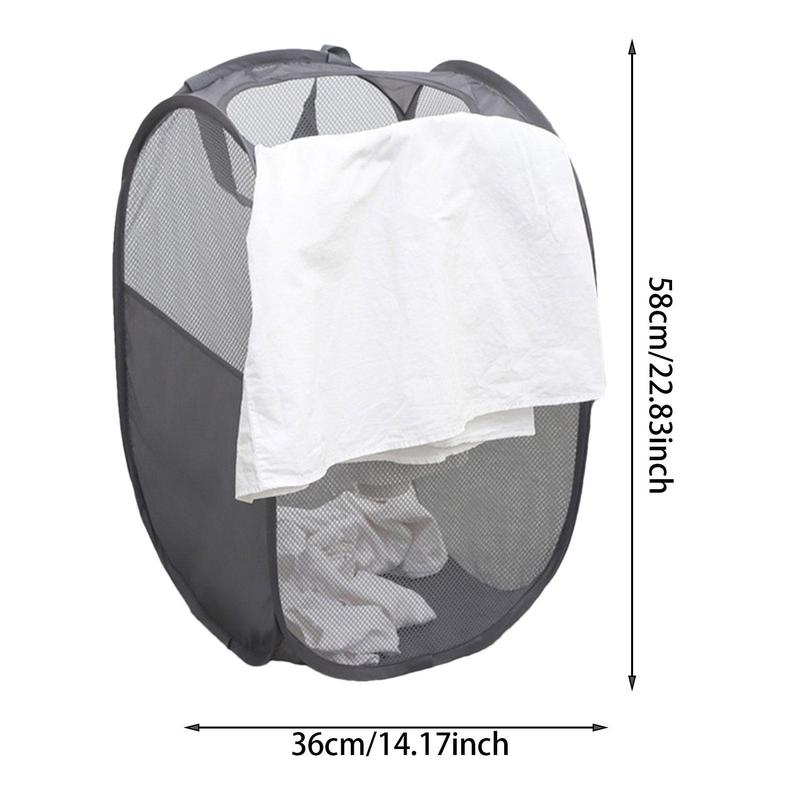 Foldable Laundry Basket, Portable Mesh Dirty Clothes Basket, Large Capacity Laundry Basket for Home, Home Organizer