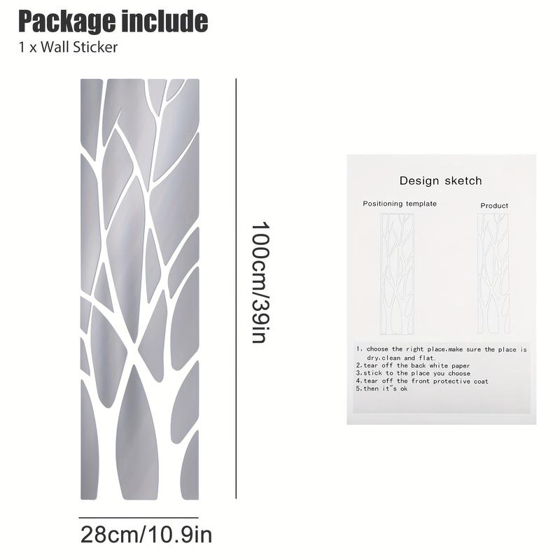 Acrylic Mirror Wall Stickers, Creative Art Branch Tree Wall Decal, Self-adhesive Mirror Sticker, Combination DIY Home Decor