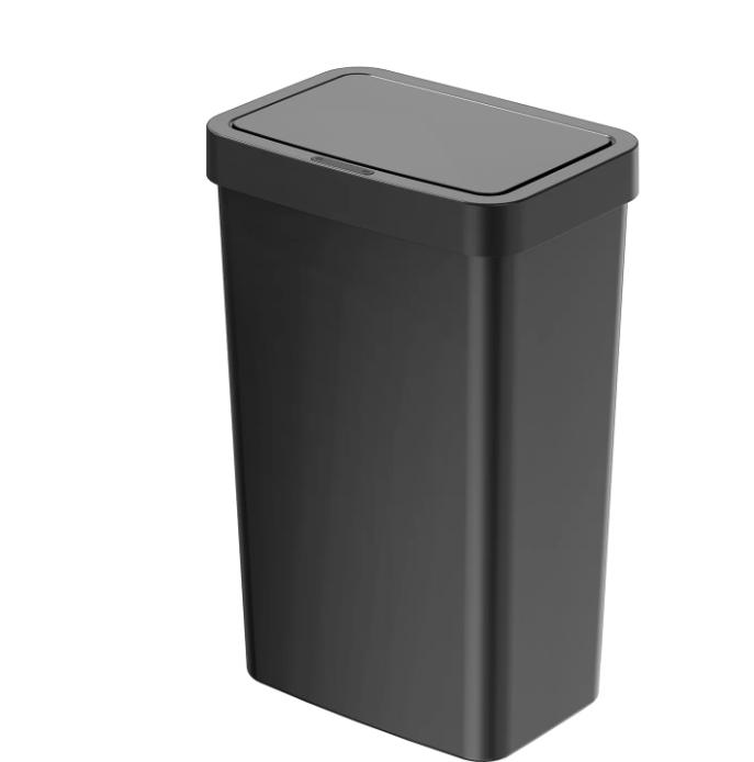 Mainstays 13.2 Gallon Kitchen Trash Can, Plastic Motion Sensor Kitchen Trash Can, Black