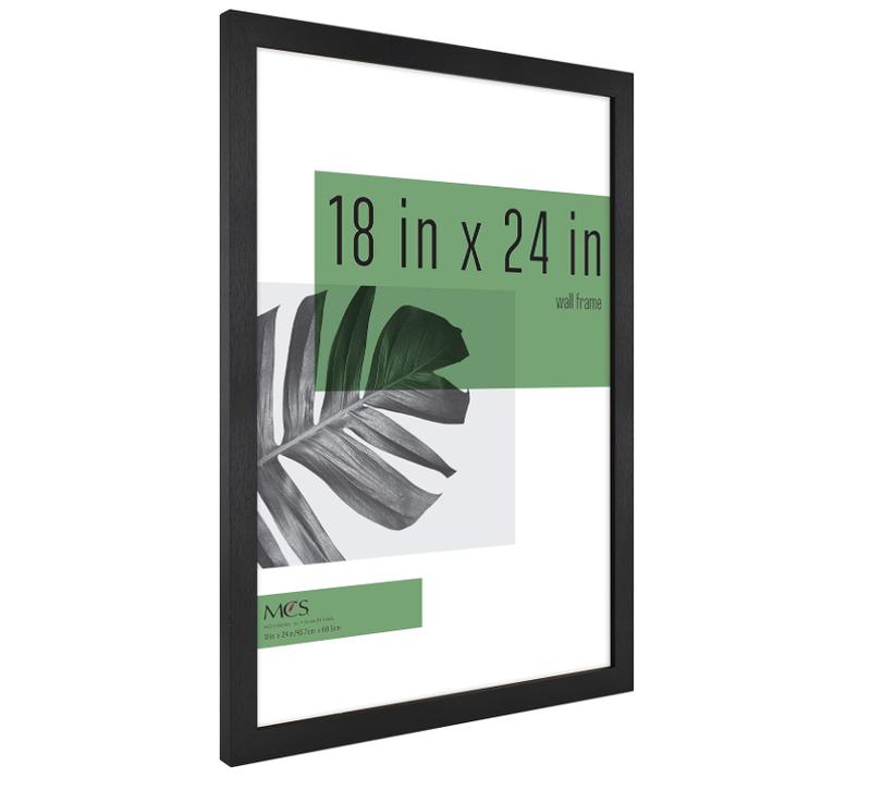 MCS Studio Gallery 18x24 Poster Frame Black Woodgrain, Vertical & Horizontal Wall Hanging Large Picture Frame for Photos, Posters & Art Prints (1-Pack)