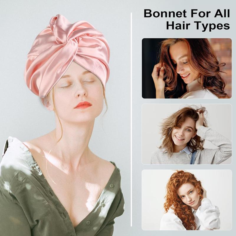 Adjustable Satin Bonnet for Sleeping Hair Wrap for Sleeping Hair Bonnet for Curly Hair Silk Sleep Cap Turban for Women