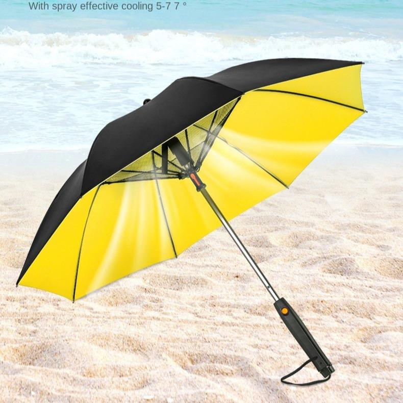 2024 New Lightweight 3 In 1 Umbrella With Fan And Mister,Uv Blocking Umbrella With Mist and Fan,USB Rechargeable Summer Sunshade, Fan Umbrella With Mister, Umbrella Misting Fan, Cooling Umbrella with Fan, For Fishing, Golfing, Patio, Sand large umbrella