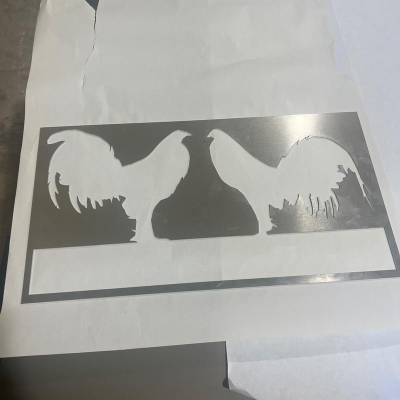 Roosters Aluminum Stencils 22.5x11.75