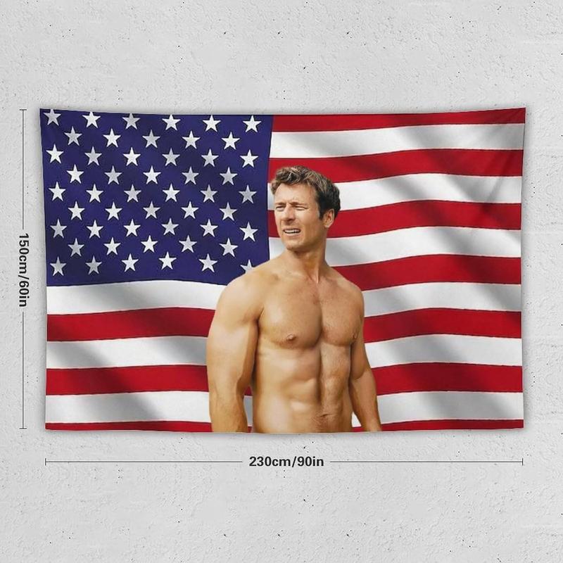 Singer Actor Glen Star Powell Tapestry Prints Room Aesthetic Wall Art Bedroom Tapestry Wall Bedroom Home Decor