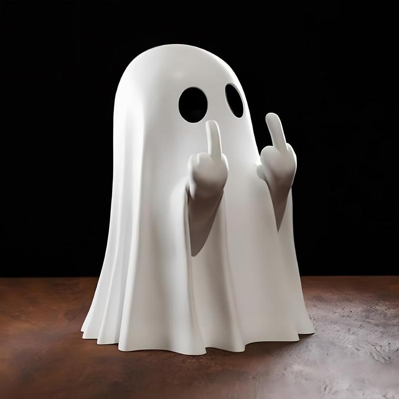 Cute Ghost Figurine - Spooky Resin Ghost Statue, Cute Ghost Decor for Home Decorations, Porch and Indoor Spooky Home Decor Ornaments