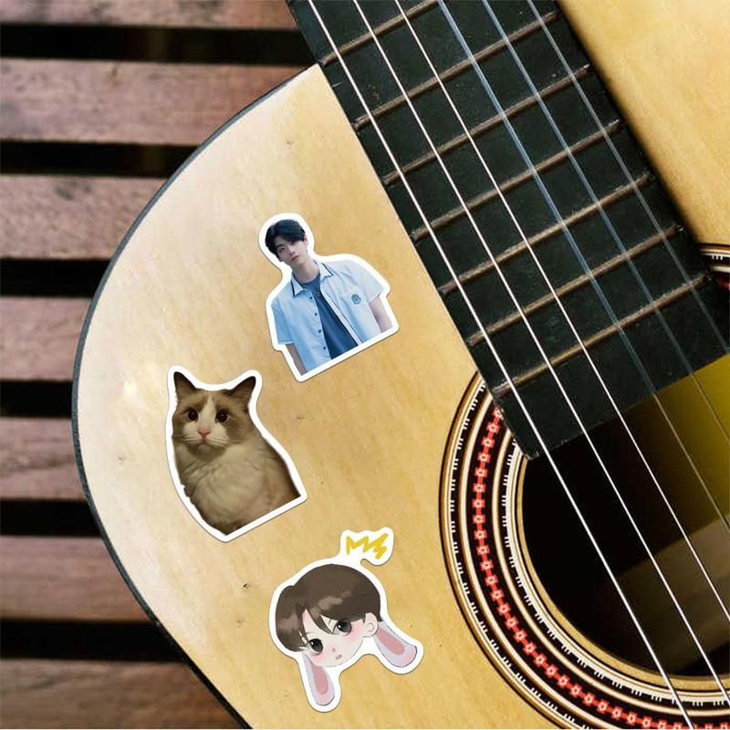 Kpop Actor Sticker, 50pcs set Creative Korean Drama Actor Pattern Decorative Sticker, DIY Decals for Water Bottle, Laptop, Phone, Scrapbooking, Journal