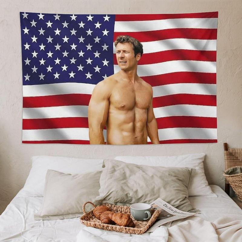 Singer Actor Glen Star Powell Tapestry Prints Room Aesthetic Wall Art Bedroom Tapestry Wall Bedroom Home Decor