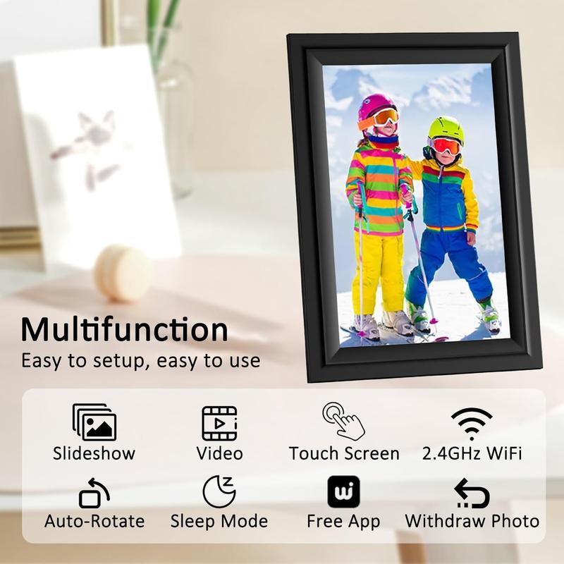 Christmas Newyear Gift SAMMIX Digital Picture Frame, 10.1 Inch WiFi Digital Photo Frame, IPS HD Touch Screen Electronic Picture Frame, 16GB Storage, Slideshow, Easy to Share Photos and Video via Uhale APP, Gifts for Mom