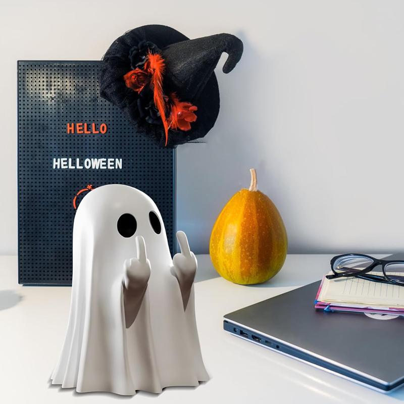 Cute Ghost Figurine - Spooky Resin Ghost Statue, Cute Ghost Decor for Home Decorations, Porch and Indoor Spooky Home Decor Ornaments