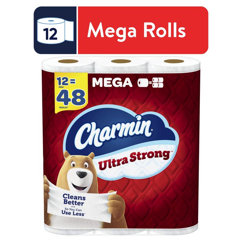 Charmin Ultra Strong Toilet Paper 12 Mega Rolls - 242 Sheets Per Roll - Wipes