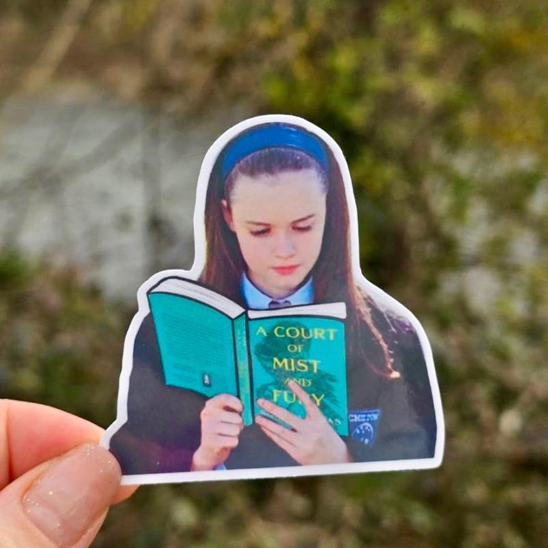 Rory Reading A Court of Mist and Fury Sticker Colorful Decor