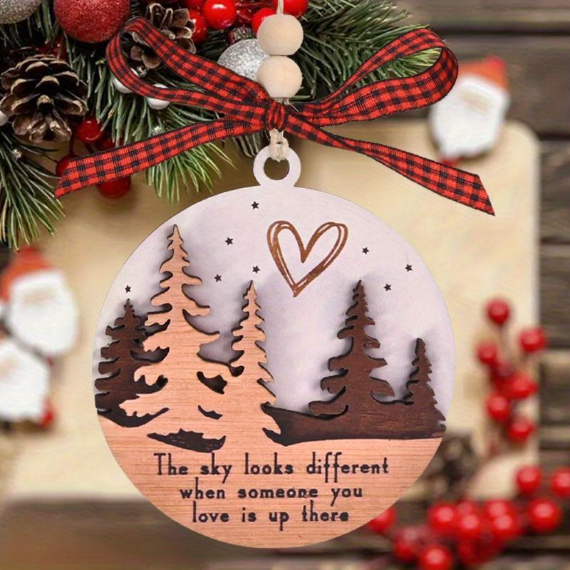 Wooden Hanging Ornament, 1 Count Forest Pattern Hanging Decor, Holiday Gift, Party Decor, Home Decor, Christmas Tree Decor