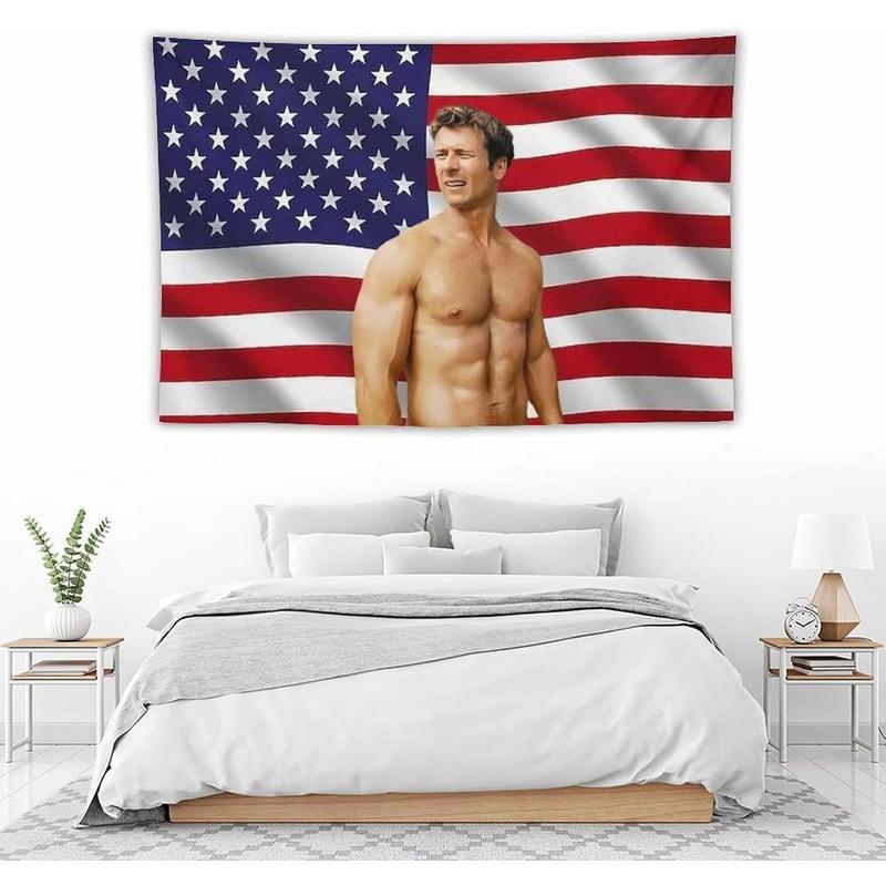 Singer Actor Glen Star Powell Tapestry Prints Room Aesthetic Wall Art Bedroom Tapestry Wall Bedroom Home Decor