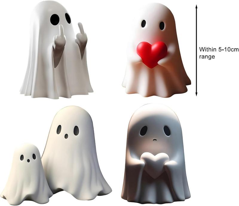 Cute Ghost Figurine - Spooky Resin Ghost Statue, Cute Ghost Decor for Home Decorations, Porch and Indoor Spooky Home Decor Ornaments