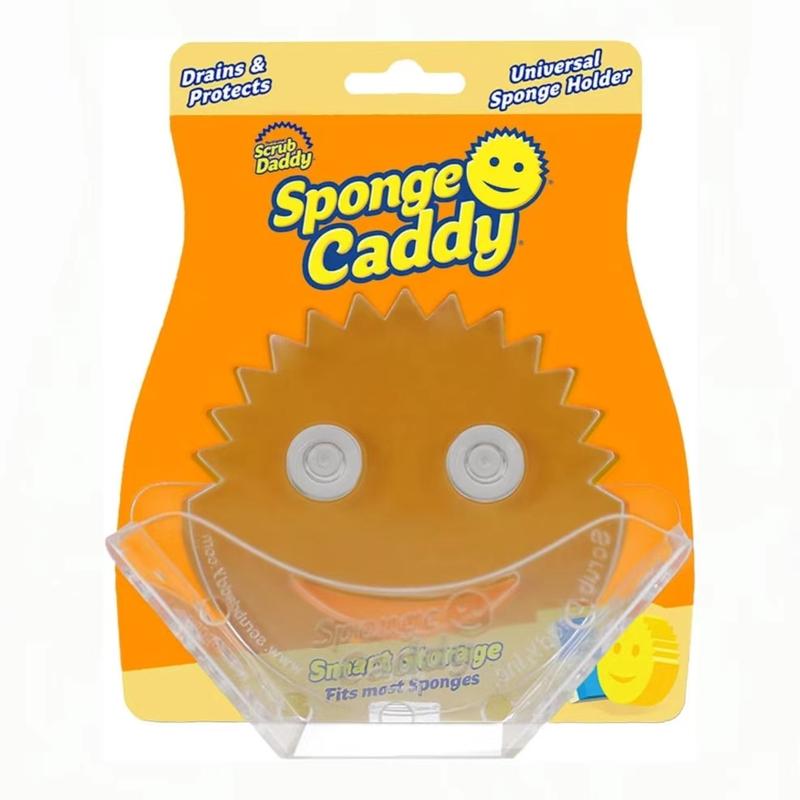 Sponge Caddy -  Sponge Holder for Kitchen Organization - Self Draining, Dishwasher Safe & Universal Suction Sponge Holder for Sponges and Scrubbers