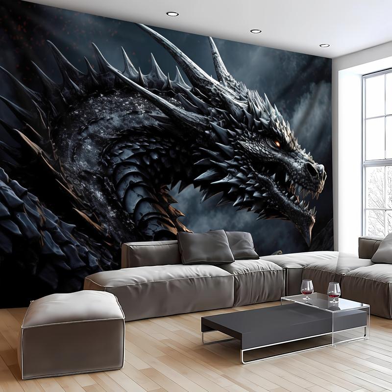 Christmas 2024 Ornament - Dark Dragon Wall Hanging Tapestry - Large, Vibrant, Easy-to-Hang Polyester Woven Decor for Living Room, Dorm, and Indoor Spaces - Animal Theme, No Installation Required