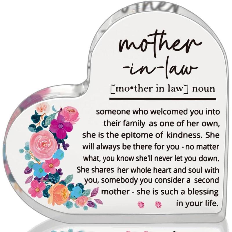 Mother in Law Gift, Mother's Day Gifts for Mother in Law, Appreciation Gifts Mother in Law Definition Acrylic Plaque Desk Signs