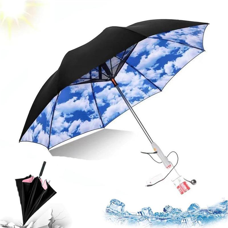 2024 New Lightweight 3 In 1 Umbrella With Fan And Mister,Uv Blocking Umbrella With Mist and Fan,USB Rechargeable Summer Sunshade, Fan Umbrella With Mister, Umbrella Misting Fan, Cooling Umbrella with Fan, For Fishing, Golfing, Patio, Sand large umbrella