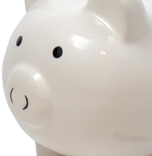 Way to Celebrate! White Ceramic Piggy Bank