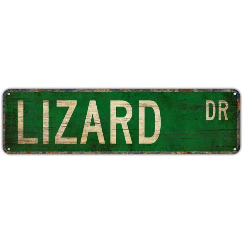 Vintage Decor Wall Signs Lizard Lizard Gift Lizard Sign Lizard Decor Lizard Lover Tin Sign Wall Decor 16 x 4inch