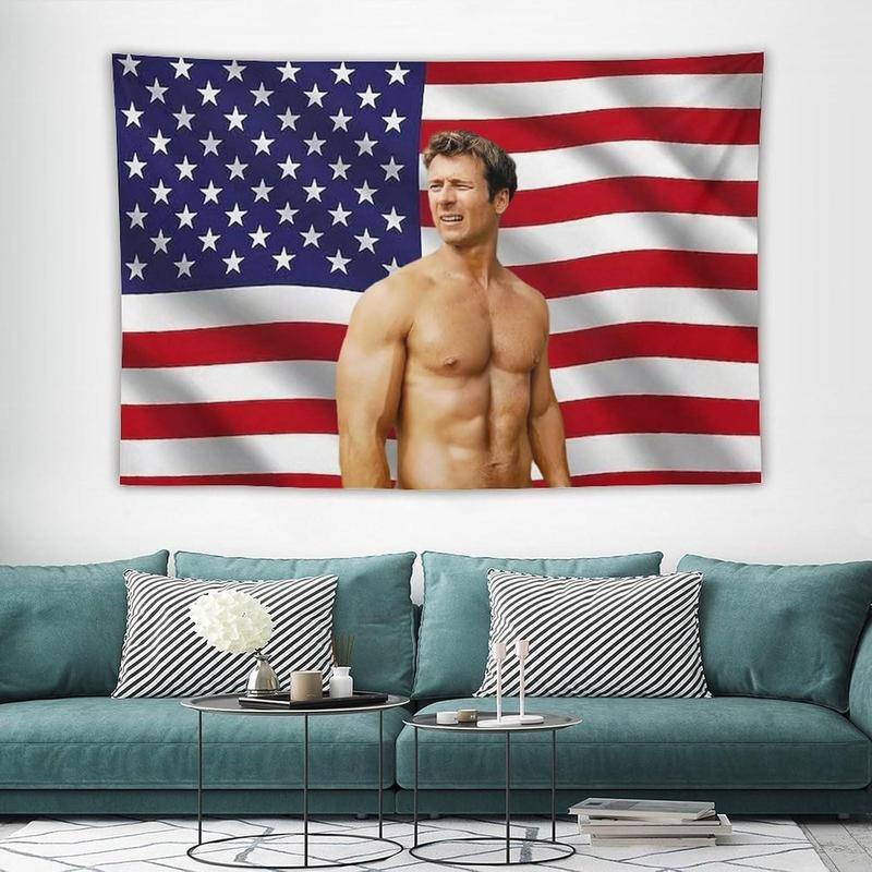 Singer Actor Glen Star Powell Tapestry Prints Room Aesthetic Wall Art Bedroom Tapestry Wall Bedroom Home Decor