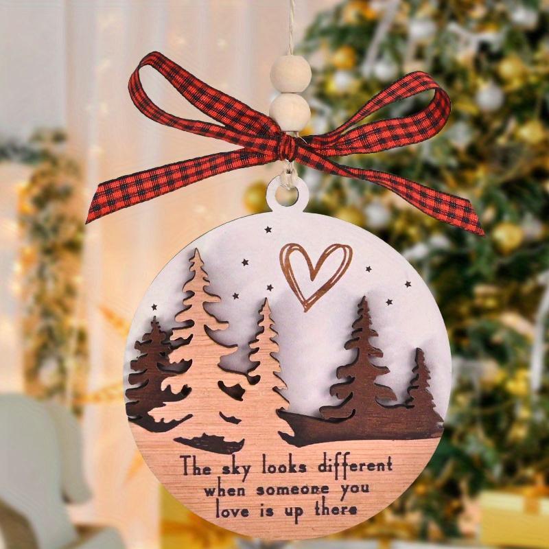 Wooden Hanging Ornament, 1 Count Forest Pattern Hanging Decor, Holiday Gift, Party Decor, Home Decor, Christmas Tree Decor