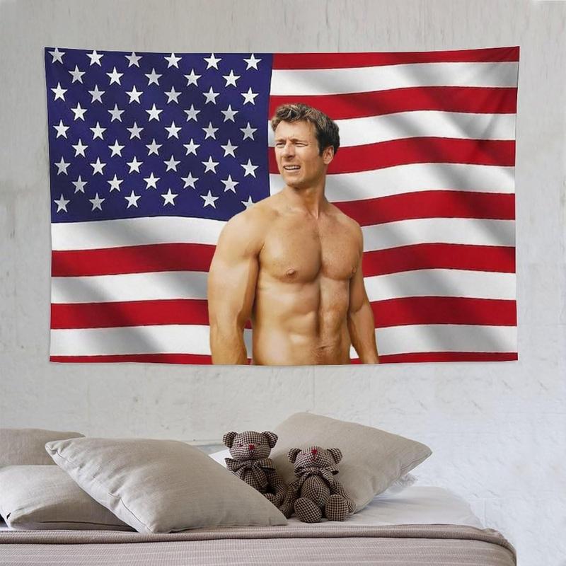 Singer Actor Glen Star Powell Tapestry Prints Room Aesthetic Wall Art Bedroom Tapestry Wall Bedroom Home Decor