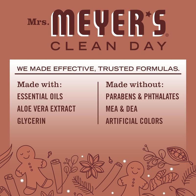 MRS. MEYER'S CLEAN DAY Liquid Dish Soap, Limited Edition Gingerbread Scent, 16 Ounce Bottle SC Johnson