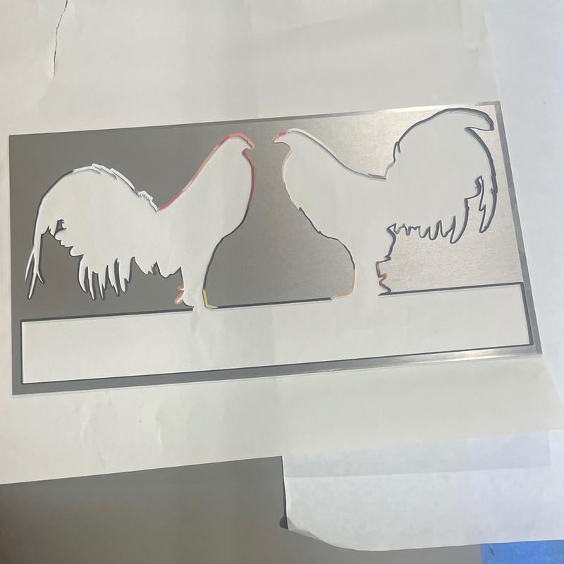 Roosters Aluminum Stencils 22.5x11.75