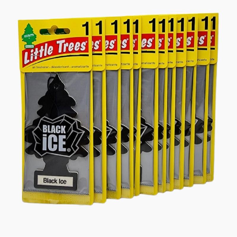 Little Trees Black Ice Hanging Air Freshener, Pack of 12