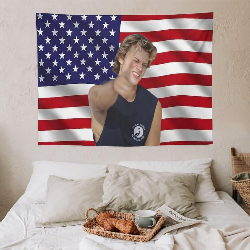 KIJDFKFYS JJ Art Tapestry Actor Star Wall Tapestry Pink American Maybank Flag Poster Suitable for College Dormitory Bedroom Living Room Office Party Decoration Goods Gift30 x40