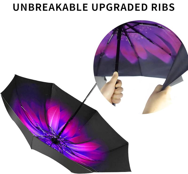 Compact Portable Travel Umbrella 8 RIBS Windproof Waterproof Protection Golf Umbrellas Cover