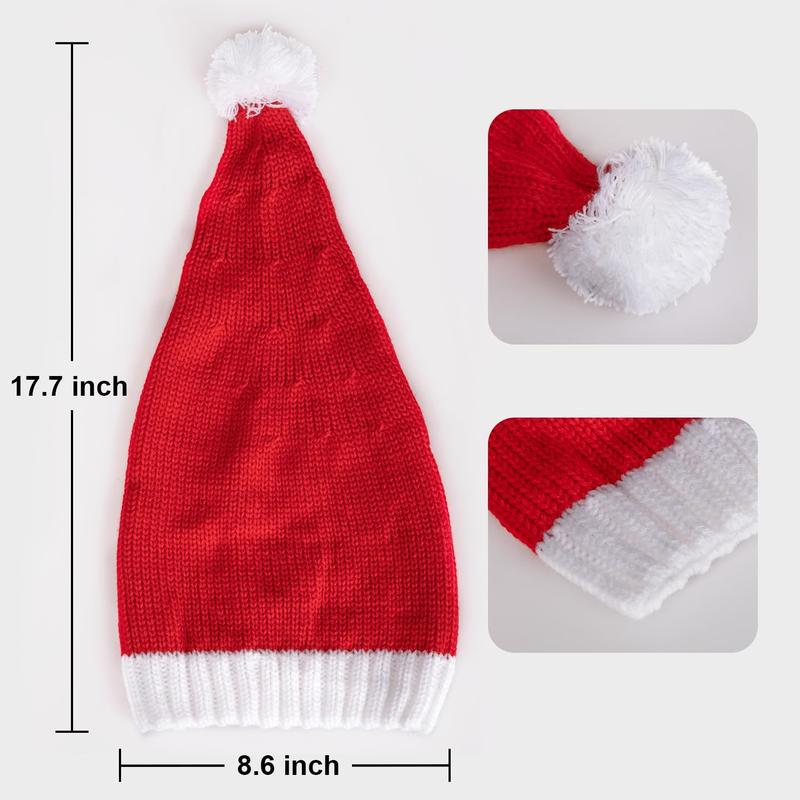 Santa Hat Red Christmas Xmas Party Knitted Hat Santa Skull Cap For Adult Women Men