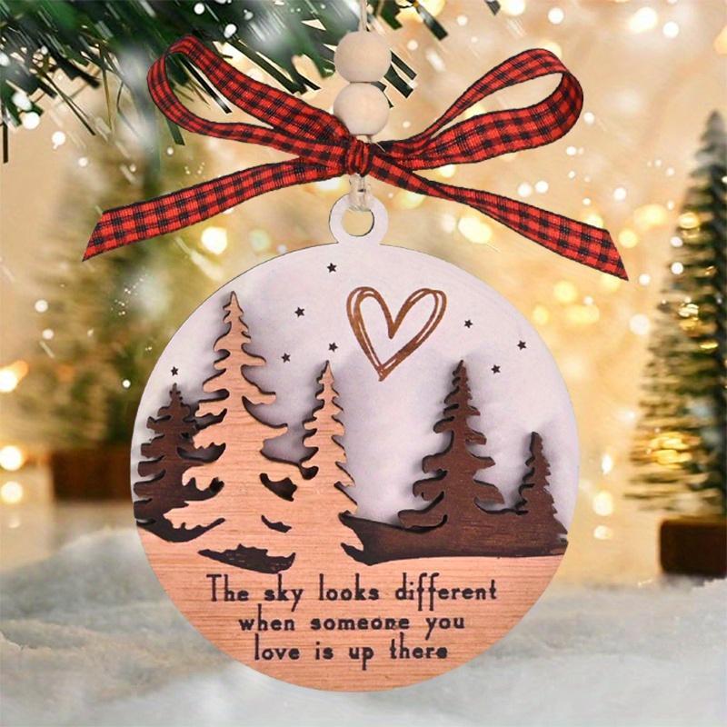 Wooden Hanging Ornament, 1 Count Forest Pattern Hanging Decor, Holiday Gift, Party Decor, Home Decor, Christmas Tree Decor