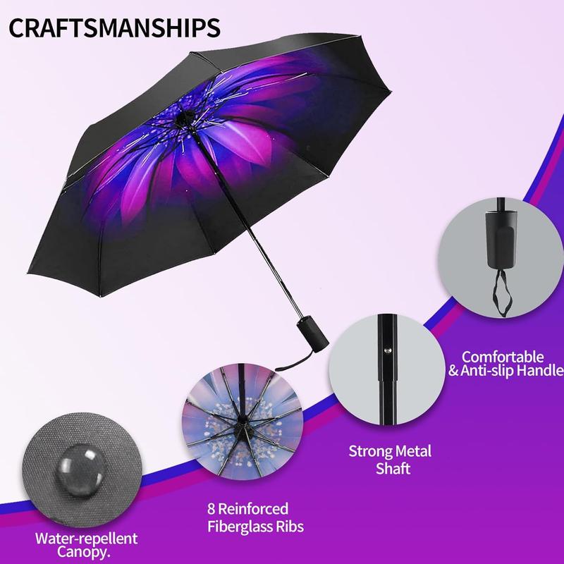 Compact Portable Travel Umbrella 8 RIBS Windproof Waterproof Protection Golf Umbrellas Cover