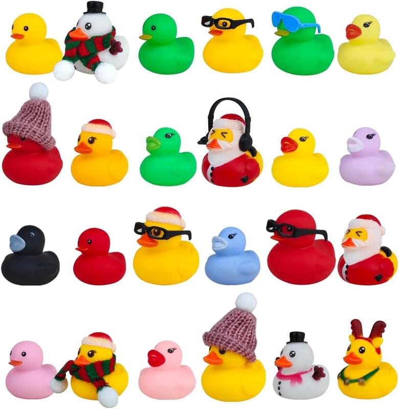 Christmas Countdown Blind Box, 1 Box Random Cute 24 Grid Duck Christmas Gift Box, Party Favors for Christmas, Party Gifts for Friends, Family, Classmates, Teachers, Christmas Advent Calendar Giftbox Set