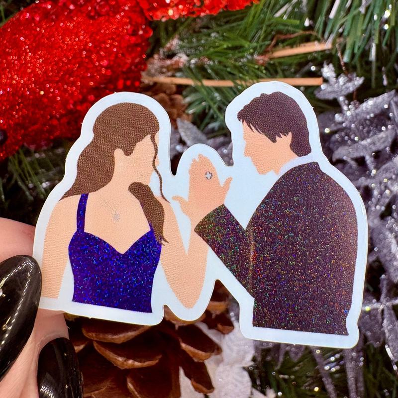 Elena and Damon Crushed Glitter Sticker