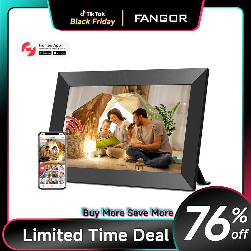 [Black Friday]Christmas Gift Frameo WiFi Digital Photo Frame, Real-time Video Photo Sharing, 10.1-inch HD IPS Smart Touch Screen Photo Frame, Support 32GB Memory and Cloud Album, Automatic Rotation or Wall Hanging, Creative Birthday Gift, Cyber ​​Monday