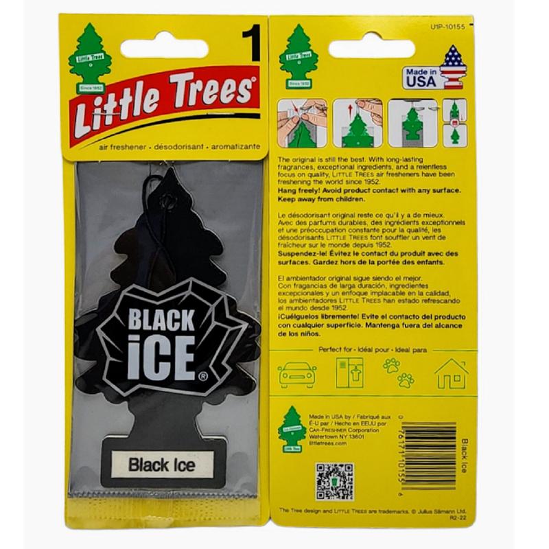 Little Trees Black Ice Hanging Air Freshener, Pack of 12