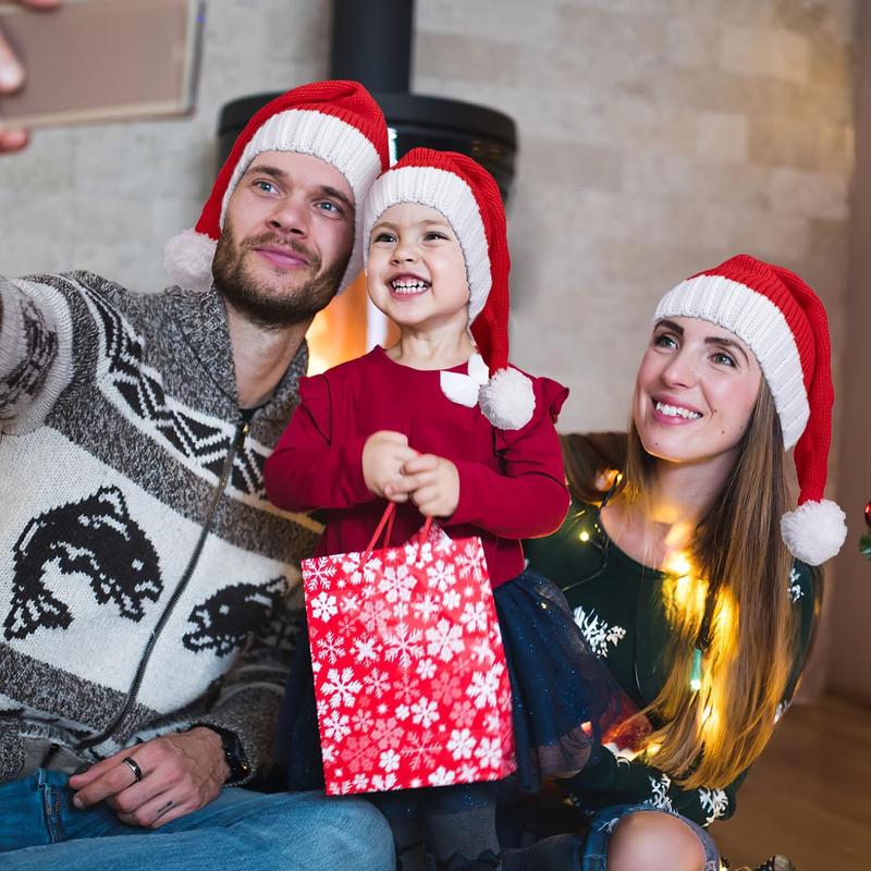 Santa Hat Red Christmas Xmas Party Knitted Hat Santa Skull Cap For Adult Women Men