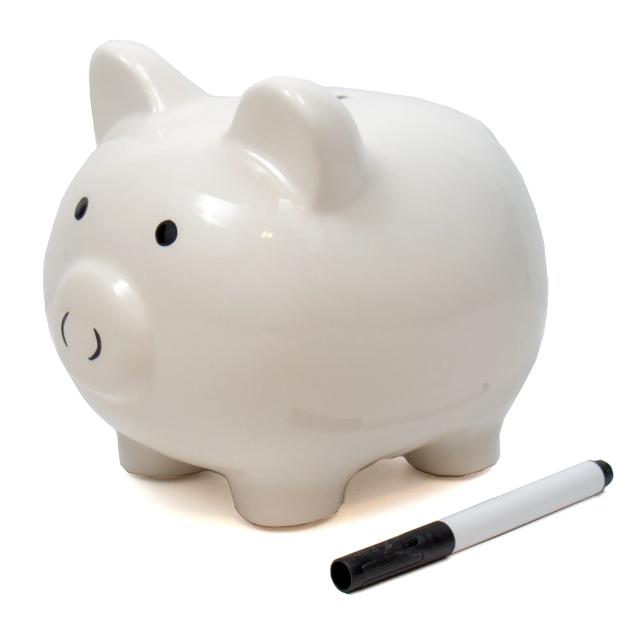 Way to Celebrate! White Ceramic Piggy Bank