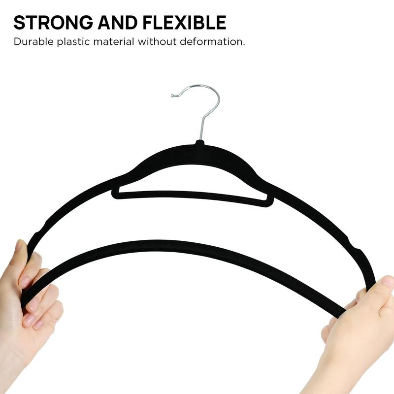 Premium Velvet Hangers,50 Pack Black Clothing Hangers,Non-Slip and Durable Coat Hangers,Heavy Duty Hangers with 360 Degree Rotatable Hook