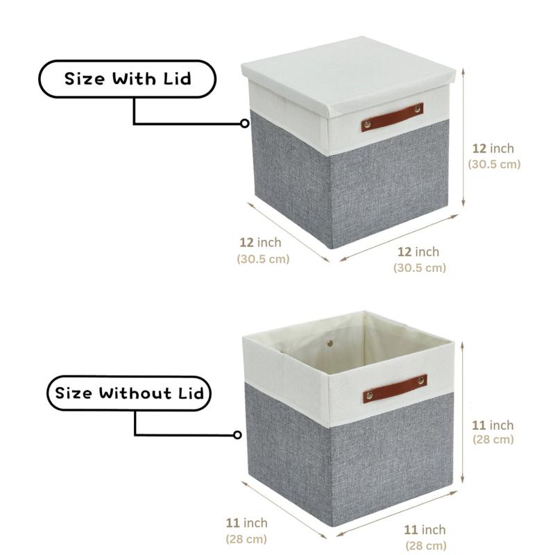 Large Stackable Storage Bins With Lid，Fabric Storage Boxes for Clothing,Books,Bedding,Shelves and Toys Organizer-Home Storage Cubes blanket storage brr  baskets storage cube