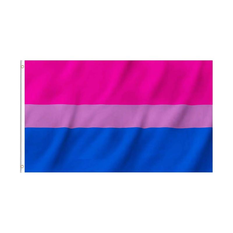 3x5 Foot Bisexual Pride Flag - LGBT Bi Gay Flags with Brass Grommets & Canvas Header & Double Stitched & Vivid Bright Colors Banner Lightweight Christmas