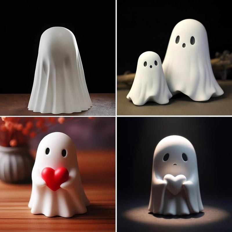 Cute Ghost Figurine - Spooky Resin Ghost Statue, Cute Ghost Decor for Home Decorations, Porch and Indoor Spooky Home Decor Ornaments