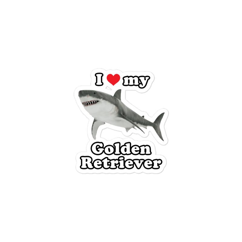 I Heart My Golden Retriever (Shark) sticker