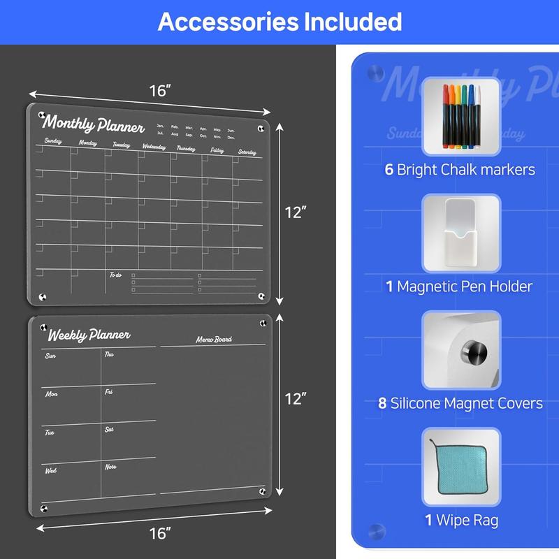 Efficient Magnetic Acrylic Calendar for Fridge (12